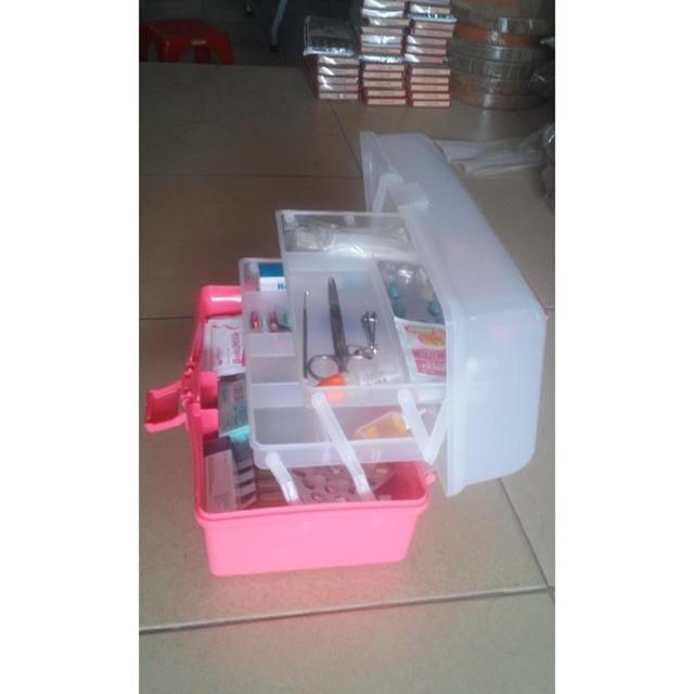 Tủ thuốc gia đình 3 ngăn dựng lọ móng chân mỹ phẩm đa năng