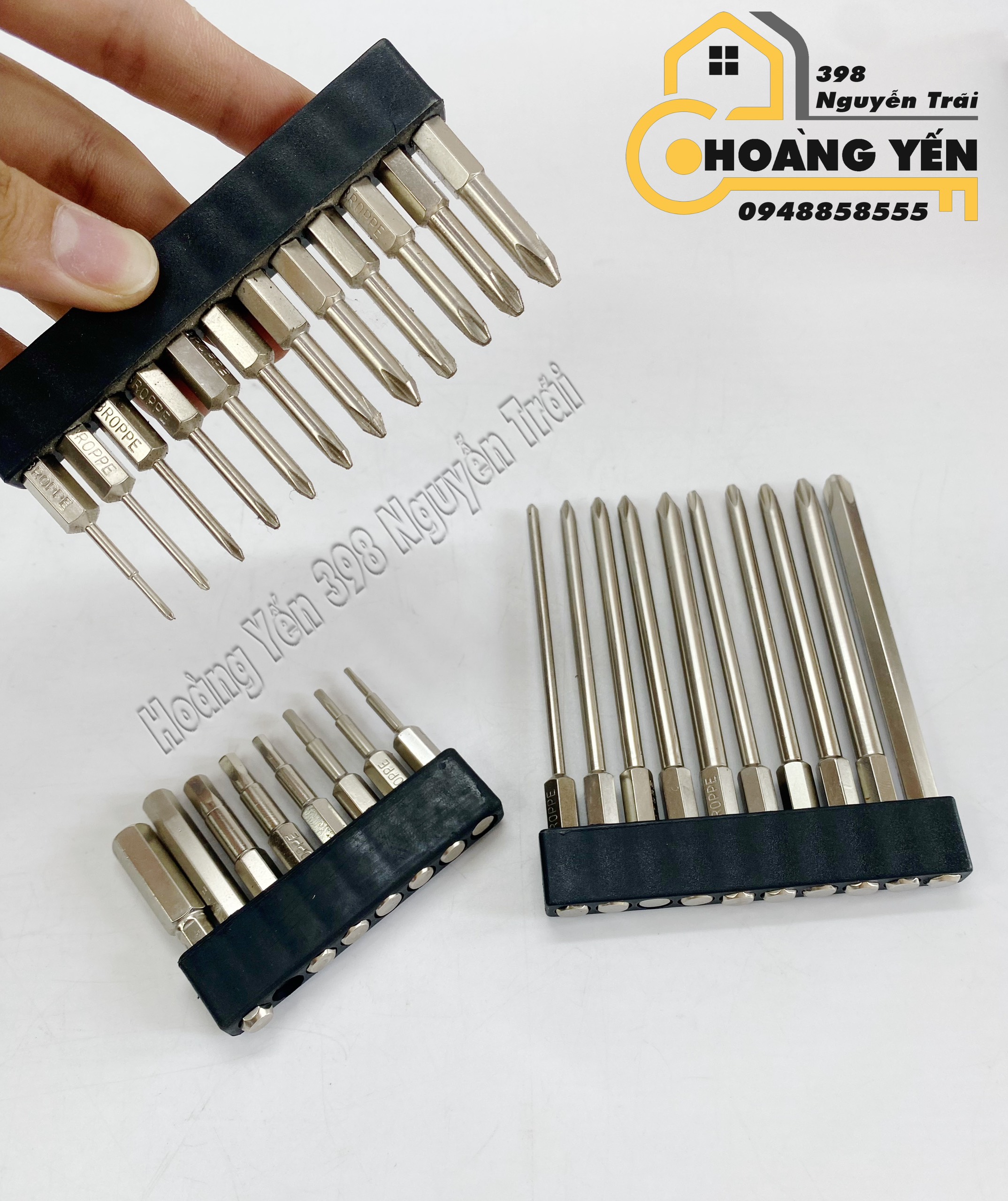 Bộ mũi vít đầu lục giác 8/10/12 chi tiết thương hiệu BROPPE dài 50mm-100mm chất liệu thép S2 siêu cứng chống gỉ sét