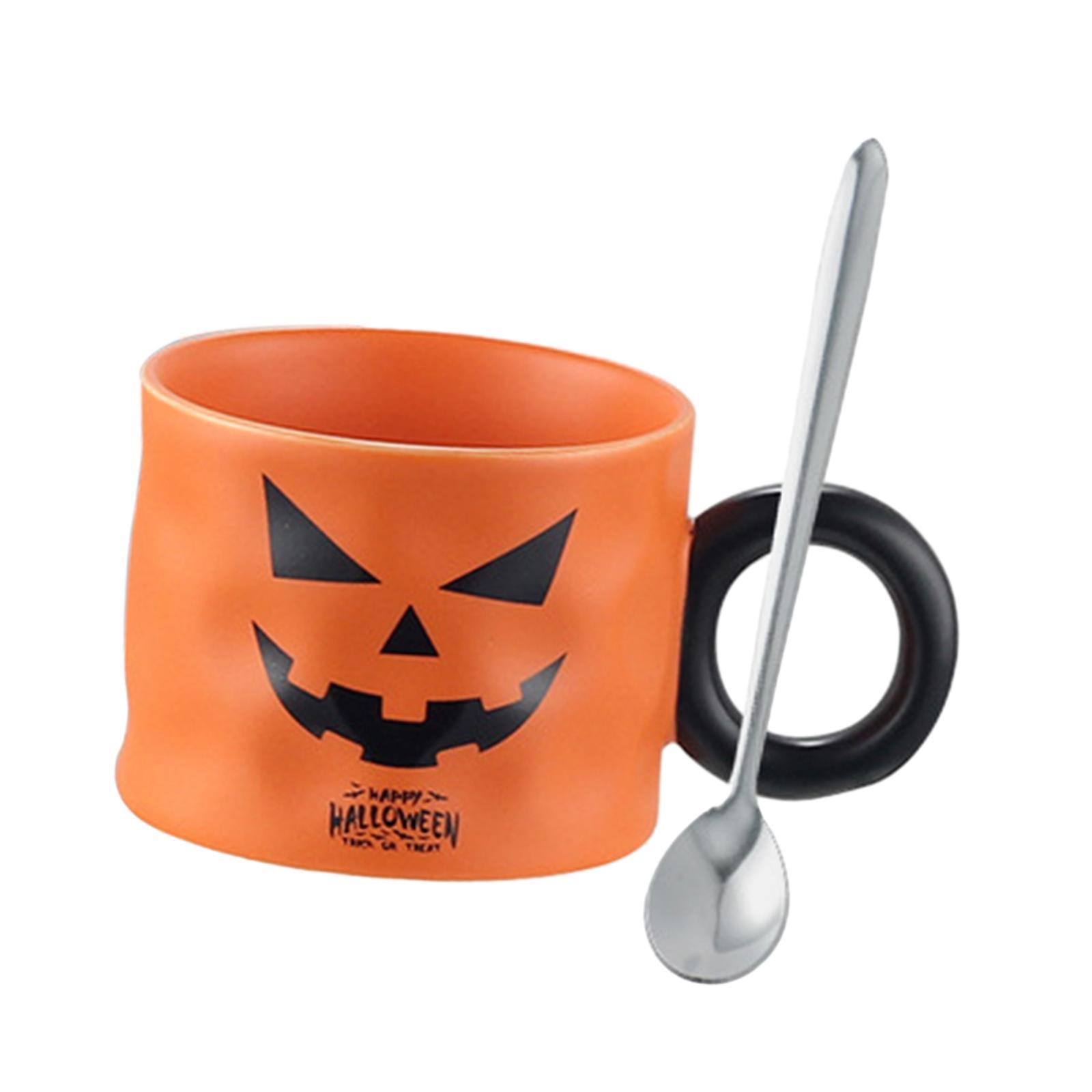 Pumpkin Shaped Mug Halloween Cartoon Mug Cartoon Milk Juice Cup Halloween Mug Set Ceramics Coffee Mug Holiday Coffee Mug for Theme Party Men
