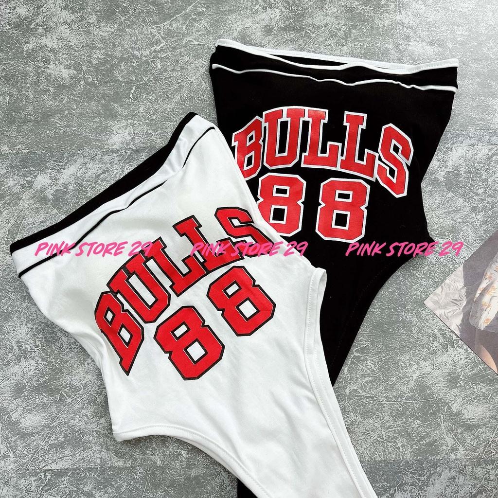 Áo Liền Quần PINKSTORE29 Áo Bodysuit Quyến Rũ In Chữ BULLS 88 A5449