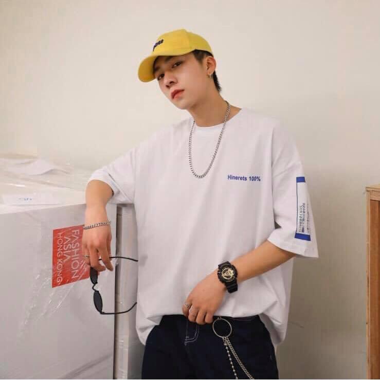 Áo thun tay lỡ cotton hoa lưng
