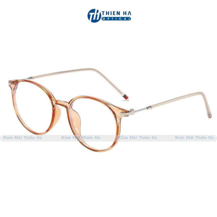 Gọng kính tròn nữ THIÊN HÀ OPTICAL TH8135 dáng tròn chất liệu nhựa nhẹ thời trang đeo giả cận nhiều màu