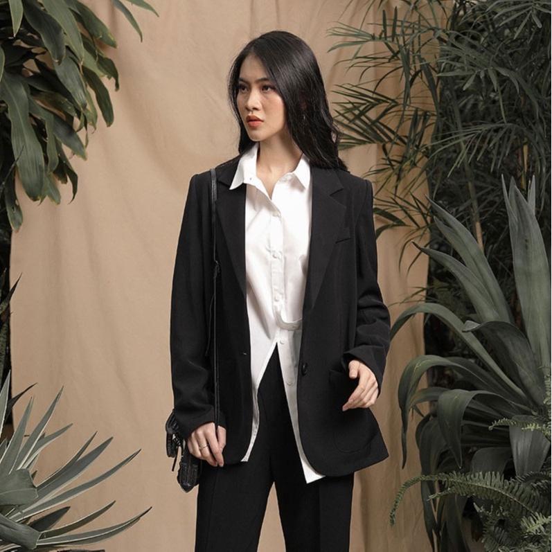 Áo khoác blazer nữ dài tay, áo vest túi hộp dang suông , ford Hàn Quốc cao cấp, TK Fashion - Vest K248.1