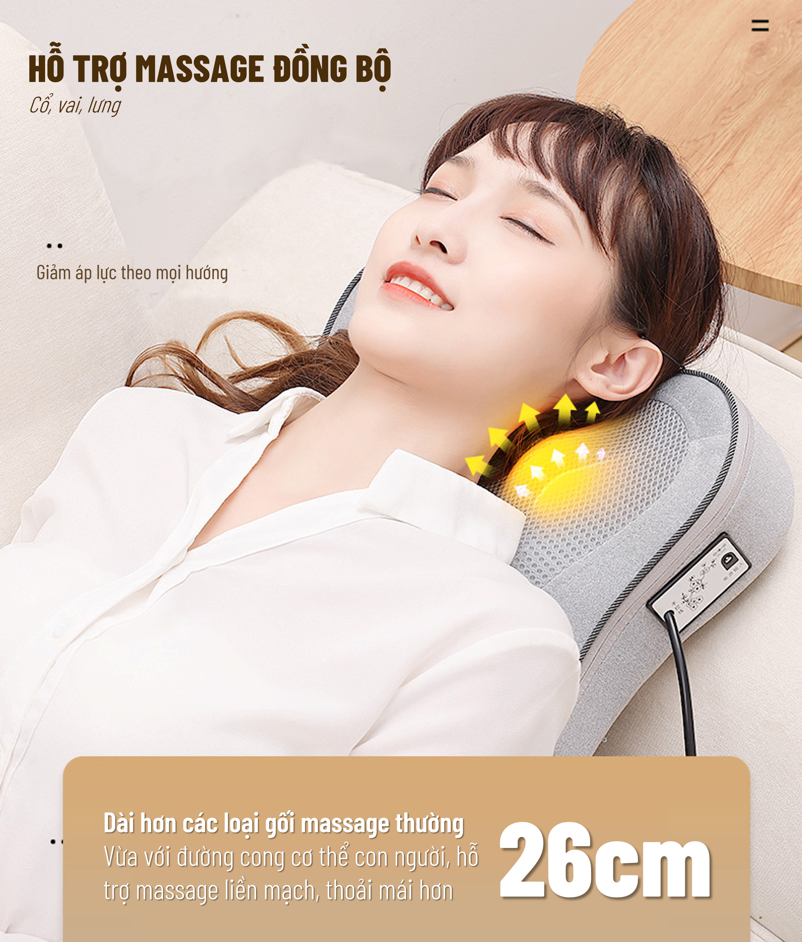 Gối Massage Hồng Ngoại đèn led 7 màu MODEL 2021 - Giúp Mát Xa Vai, Cổ, Gáy, Cột Sống Lưng Đa Năng Kết Hợp Với Chế Độ Rung Và Nhiệt - Chất Liệu vải nỉ cao cấp