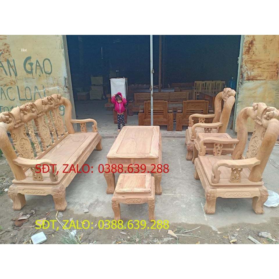 Bộ bàn ghế quốc đào tay 12 gỗ gõ đỏ