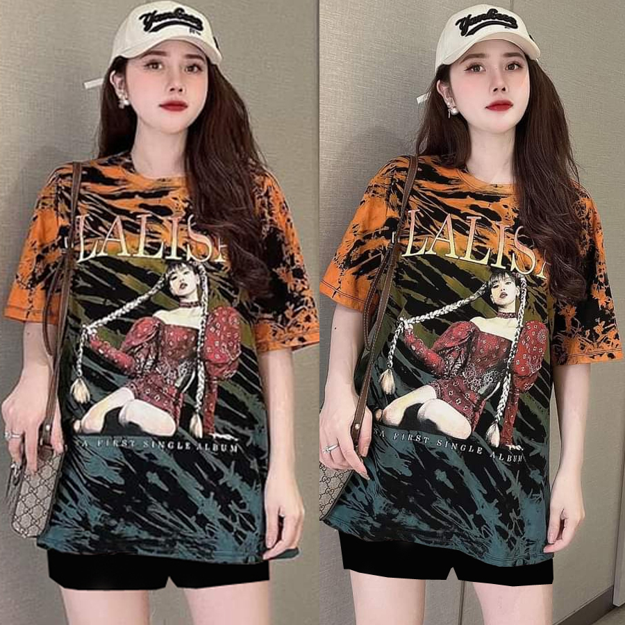 Đồ bộ thun đùi form rộng phối màu in 3D cá tính MS06