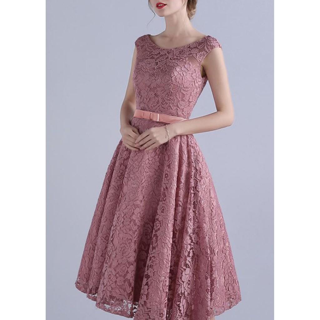 Đầm Nữ Ren - Hồng Phấn (Size L)