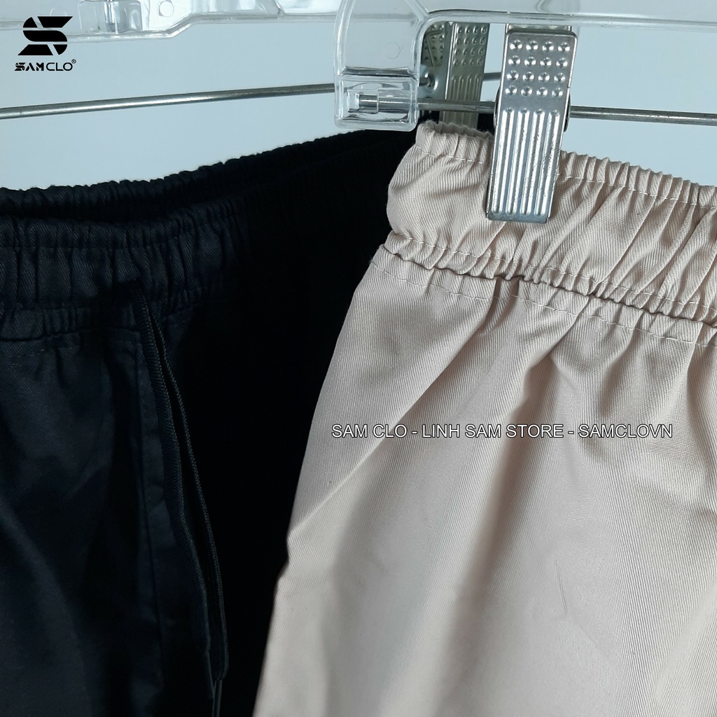 Quần đùi SAM CLO - Quần short Kaki nam nữ túi hộp phối dây dáng suông ống rộng  - M