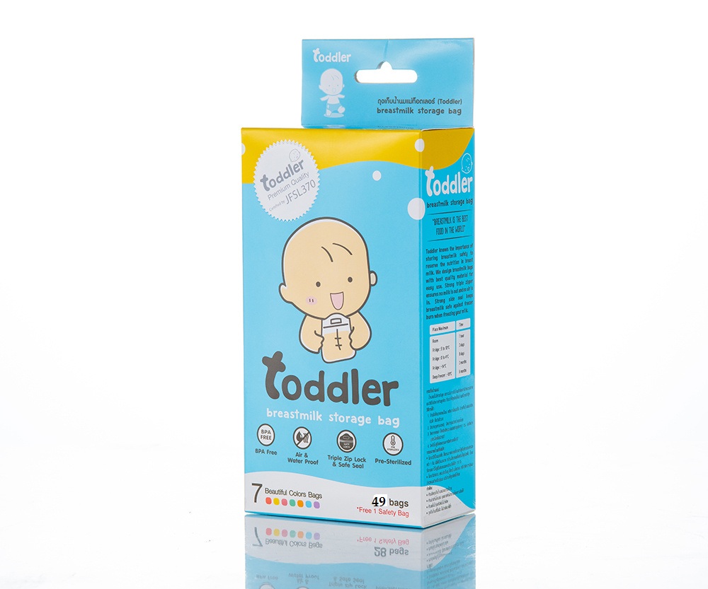 Túi trữ sữa mẹ toddler 250ml-Hộp 49 túi ( tặng kèm 1ziplock mini)