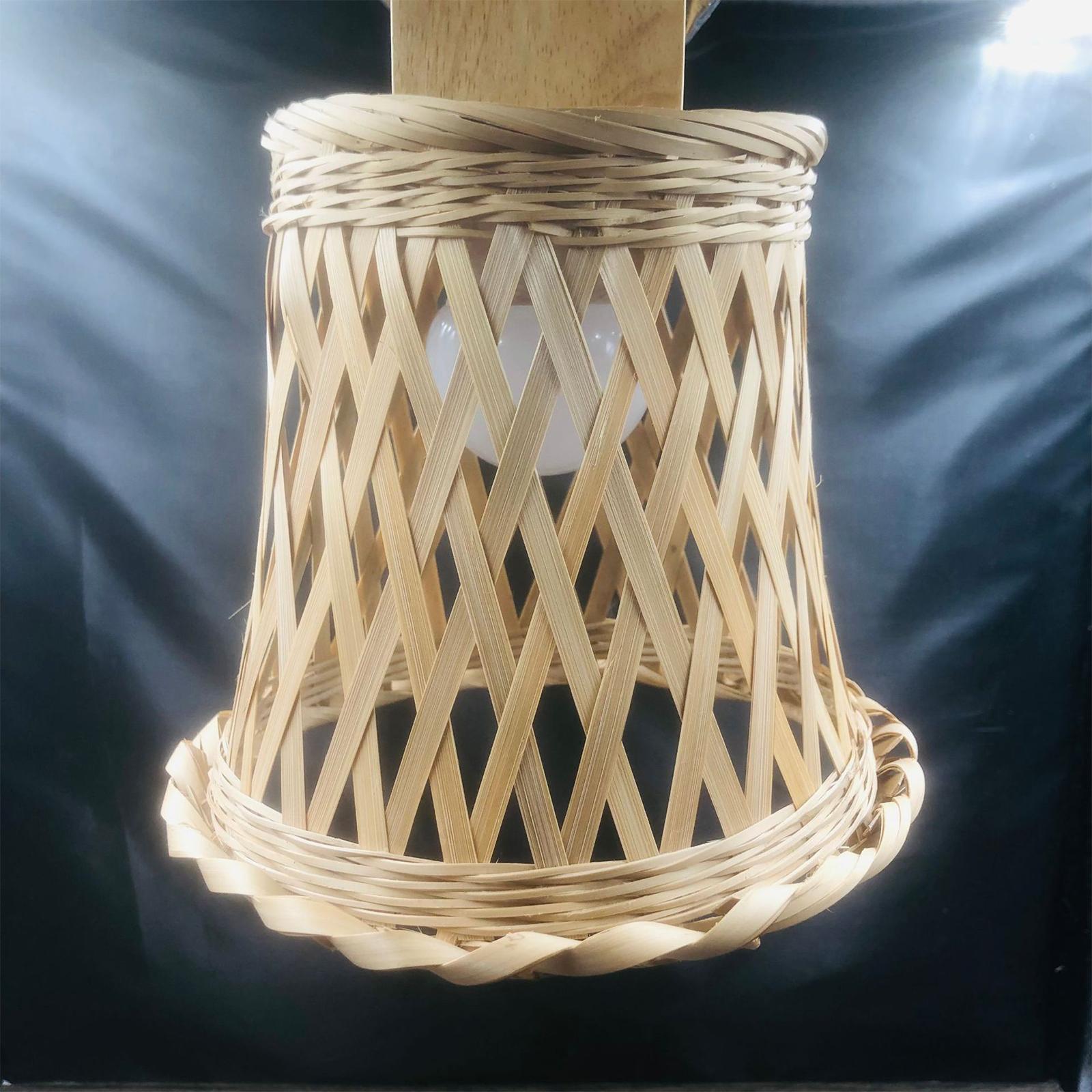 Bamboo Lamp Shade Ceiling Light Fixture Cover Hanging LED Pendant Light