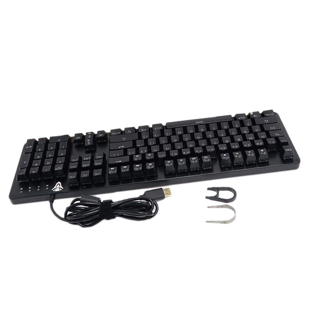 Gaming Keyboard 104 Key RGB Backlit Mechanical Game Keyboard Waterproof