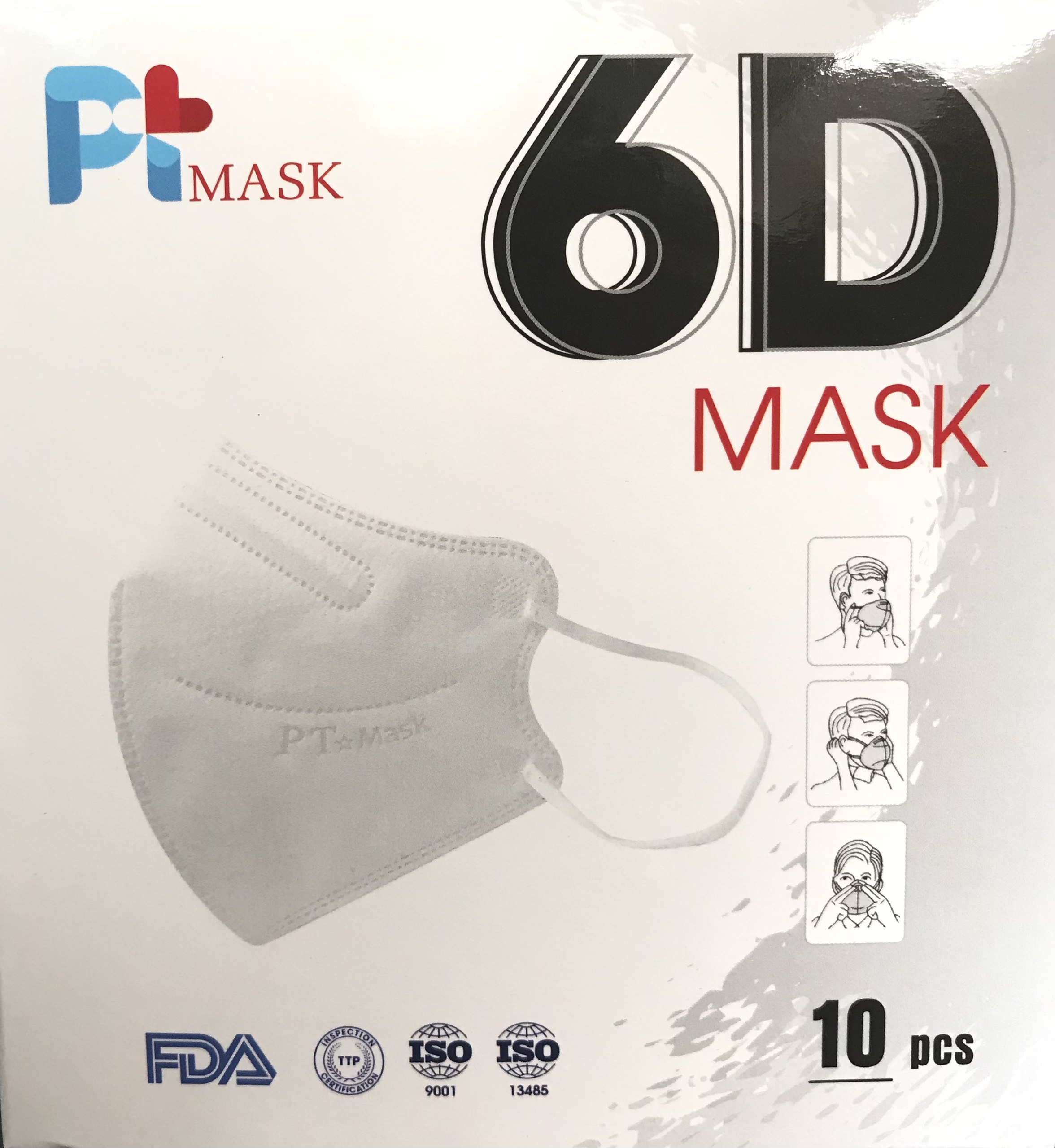 Hộp 10 Cái Khẩu Trang VNN95 PT Mask, 5 Lớp, Kháng Khuẩn, Chống Bụi Siêu Mịn PM2.5, Màu Trắng - Đạt Các Chứng Chỉ ISO 13485, ISO 9001, CE, FDA, TGA.