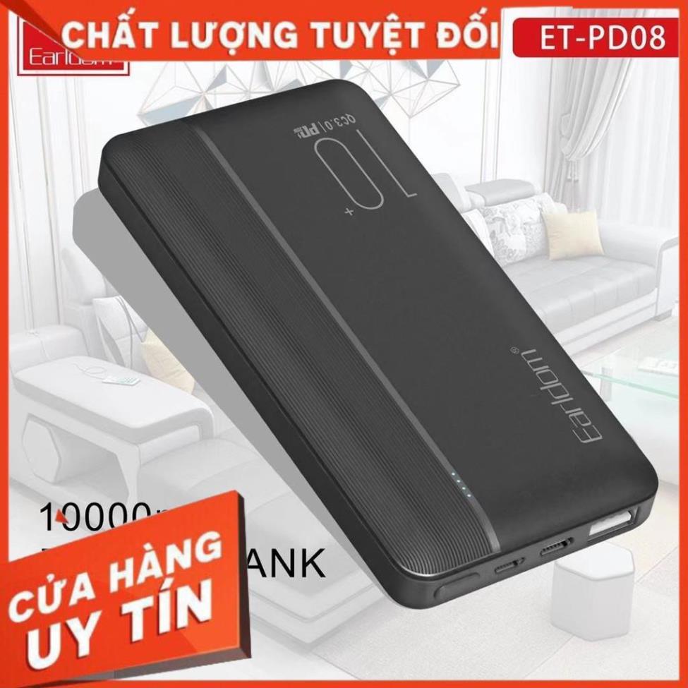 Sạc Dự Phòng Earldom 10.000 mAh Sạc Nhanh QC 3.0 PD – 08 hàng chính hãng