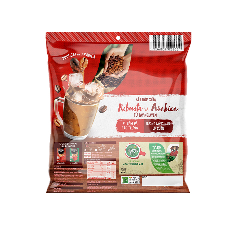 Combo 2 Bịch Cà phê Hòa tan NESCAFÉ VỊ NGUYÊN BẢN 46 gói Đậm Thơm Hoàn Hảo