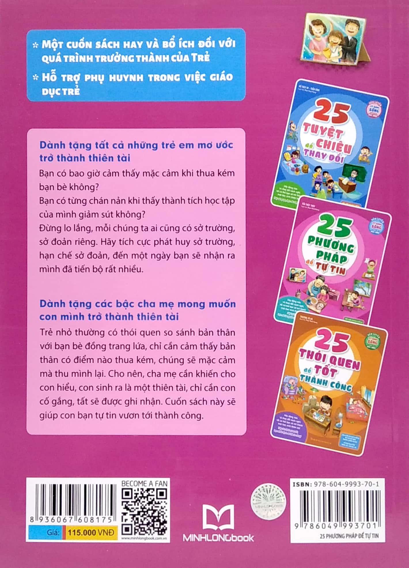 25 Phương Pháp Để Tự Tin - Rèn Luyện Kỹ Năng Sống Dành Cho Học Sinh (Tái Bản 2023)