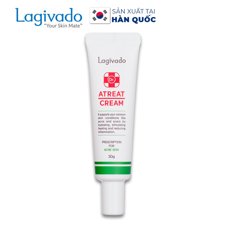 Kem chấm giảm mụn Hàn Quốc Lagivado ngừa thâm sẹo rỗ, thông thoáng lỗ chân lông Dr. Atreat Cream 30 ml