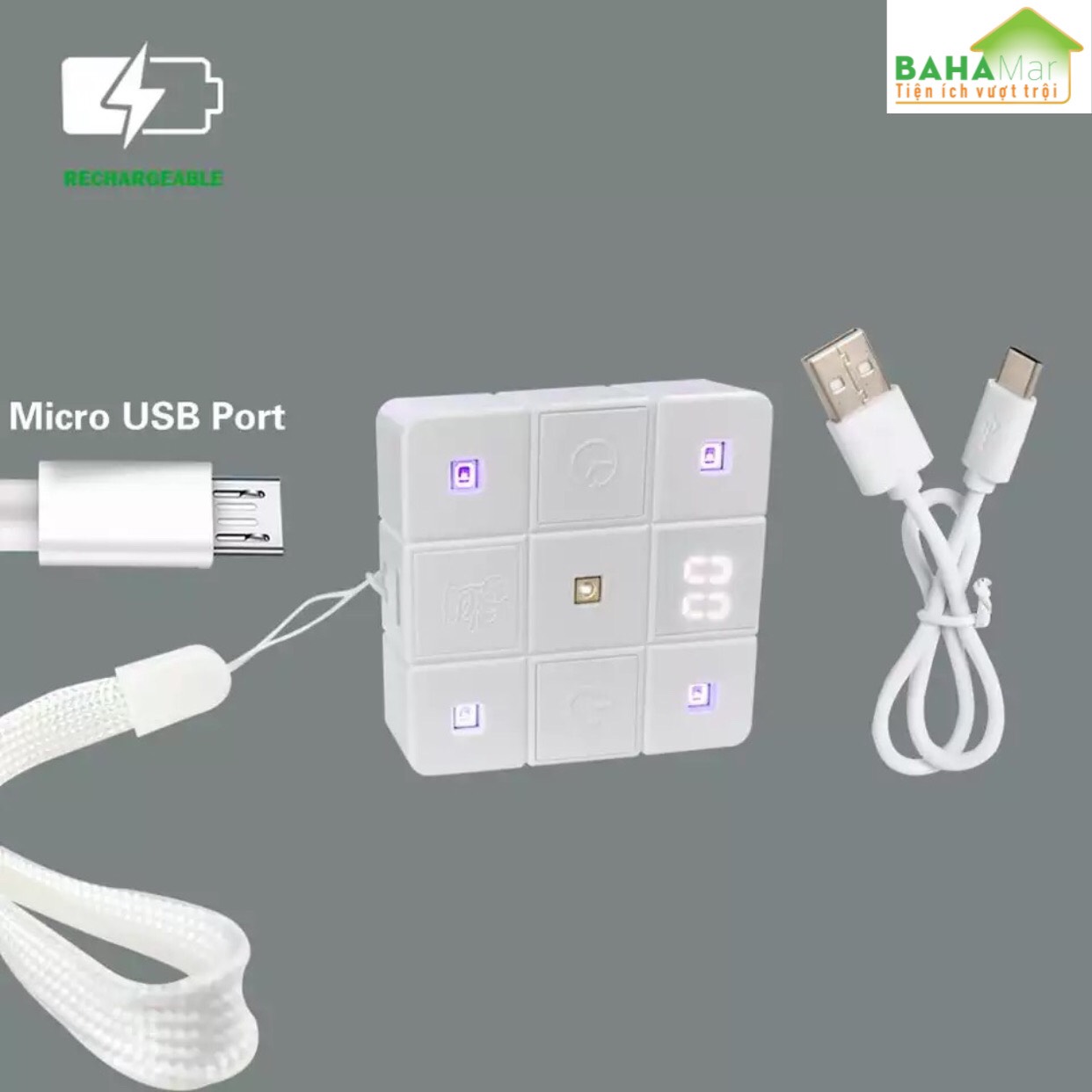 HỘP KHỬ TRÙNG ĐA NĂNG DIỆT KHUẨN UVC LED CẦM TAY - MÁY TIỆT TRÙNG BỎ TÚI "BAHAMAR" Sử dụng tia cực tím khử khuẩn đồ dùng hàng ngày, Nhỏ gọn bỏ túi và hiệu quả sử dụng cao