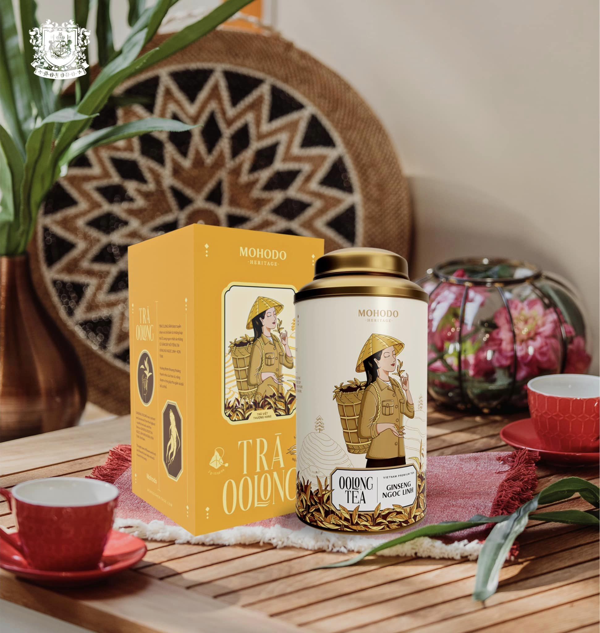 TRÀ OOLONG SÂM THƯỢNG HẠNG- 100G HỘP THIẾC-MOHODO