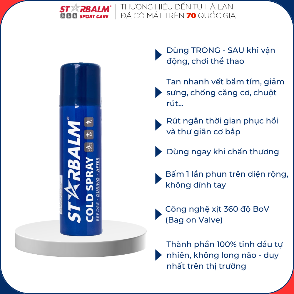 Chai xịt làm lạnh Starbalm - Hà Lan 150ml - 1 chai