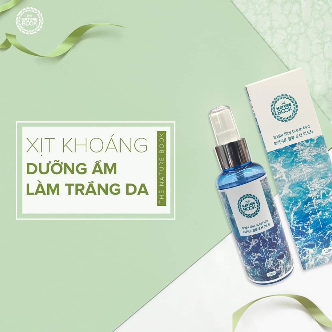 Xịt Khoáng Dưỡng Ẩm Làm Trắng Da The Nature Book The Nature Book Bright Blue Ocean Mist - 120ml