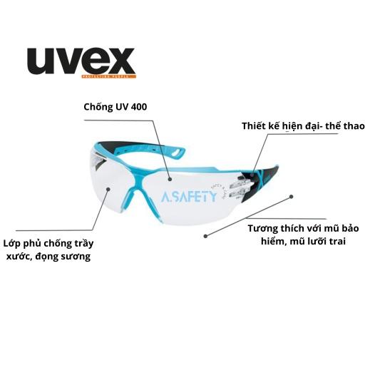 Kính bảo hộ lao động UVEX 9198256 kính chống bụi, chống hơi nước, trầy xước, chống tia UV, nhập khẩu chính hãng