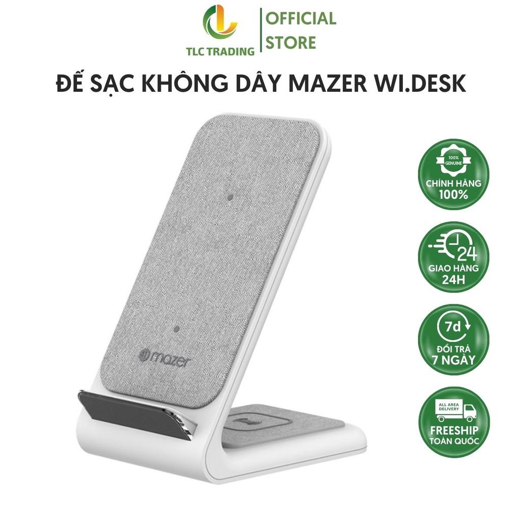 HÀNG CHÍNH HÃNG- Đế Sạc Không Dây Mazer Wi.DESK Swing 3-in-1 Charging Stand Được thiết kế từ PC cao cấp và hệ thống sạc không dây đạt chứng nhận Qi