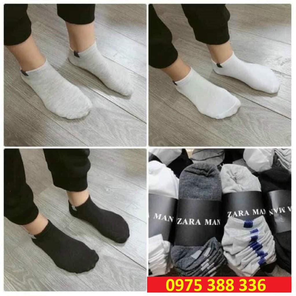 Tất Nam Nữ RAZA Trơn Cổ Ngắn Vớ Nam Thời Trang Cao Cấp Chất Cotton 100% Co Giãn Thấm Hút  GC305