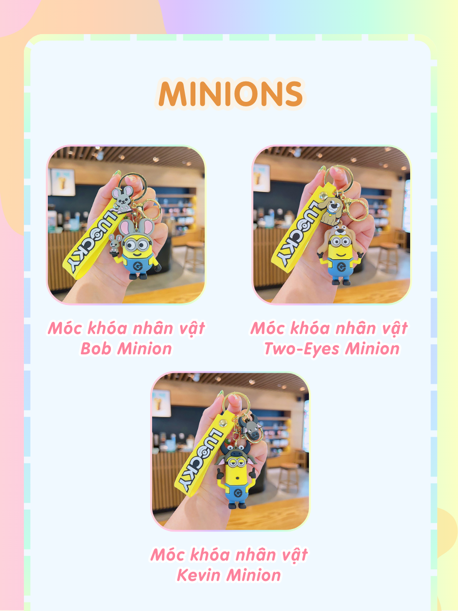 Móc khóa Dola Home nhân vật hoạt hình dễ thương, sáng tạo Minions, My Melody, Little Twin Star, Cinnainoroll