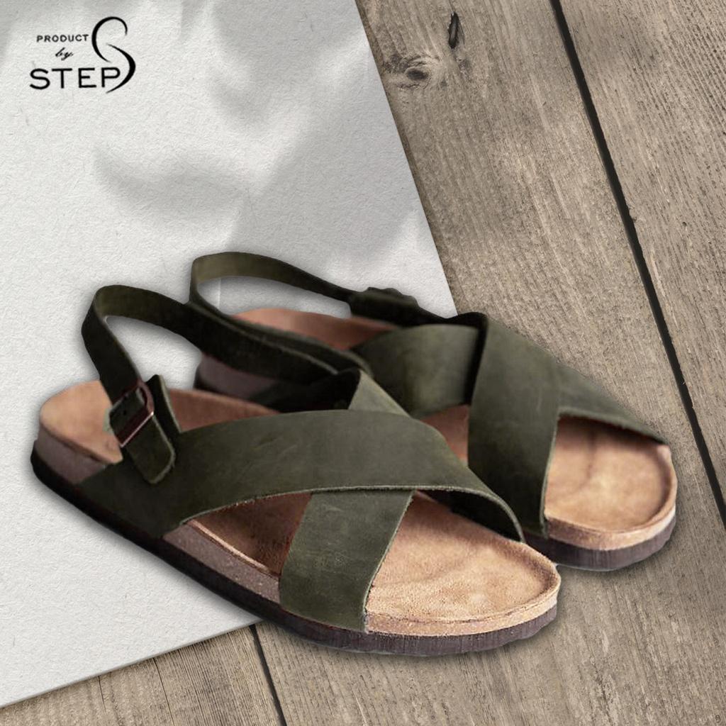 Giày đế trấu Unisex Da Quai chéo