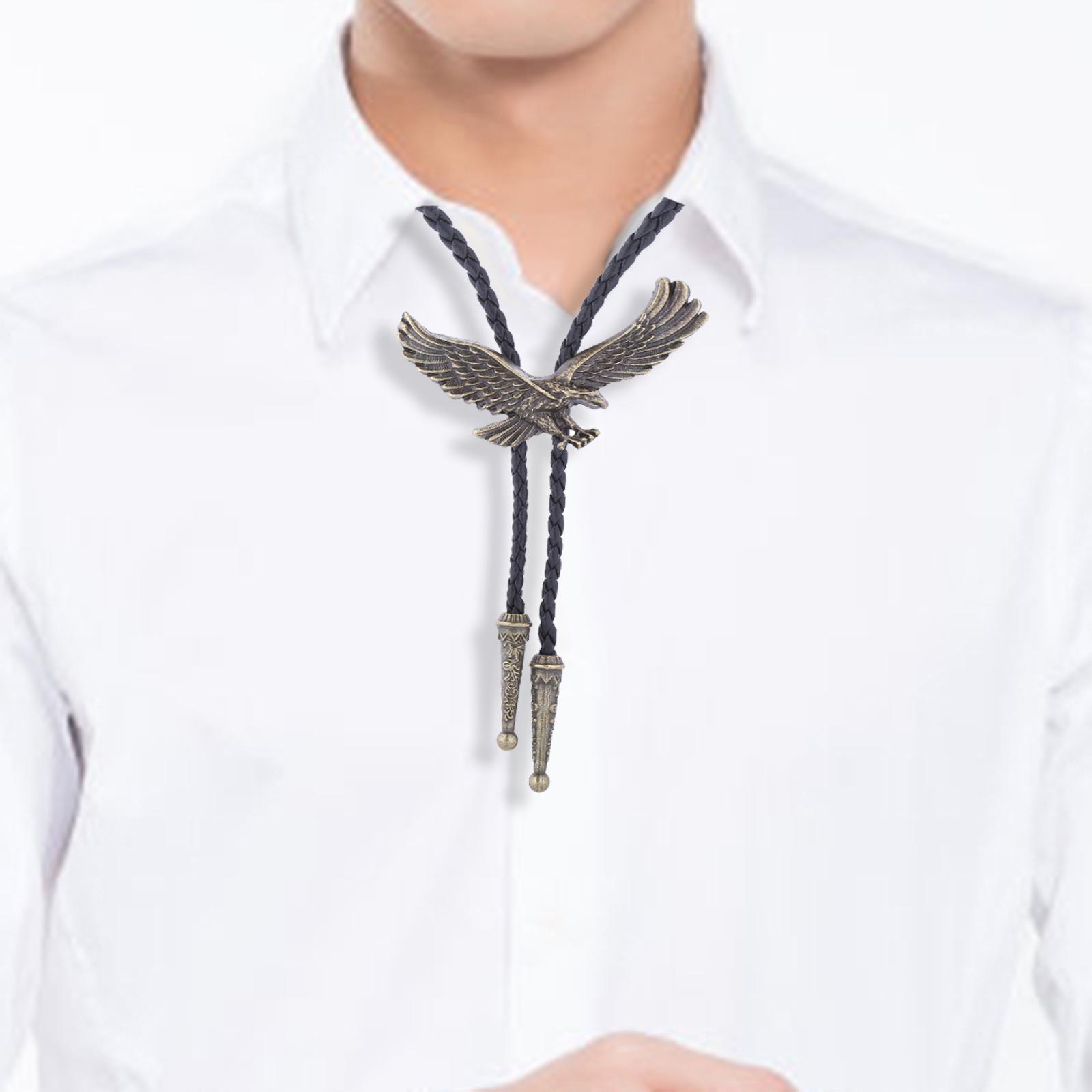 Alloy Bolo Tie Eagle Pendant Necktie Jewelry Retro Style Adjustable Necklace