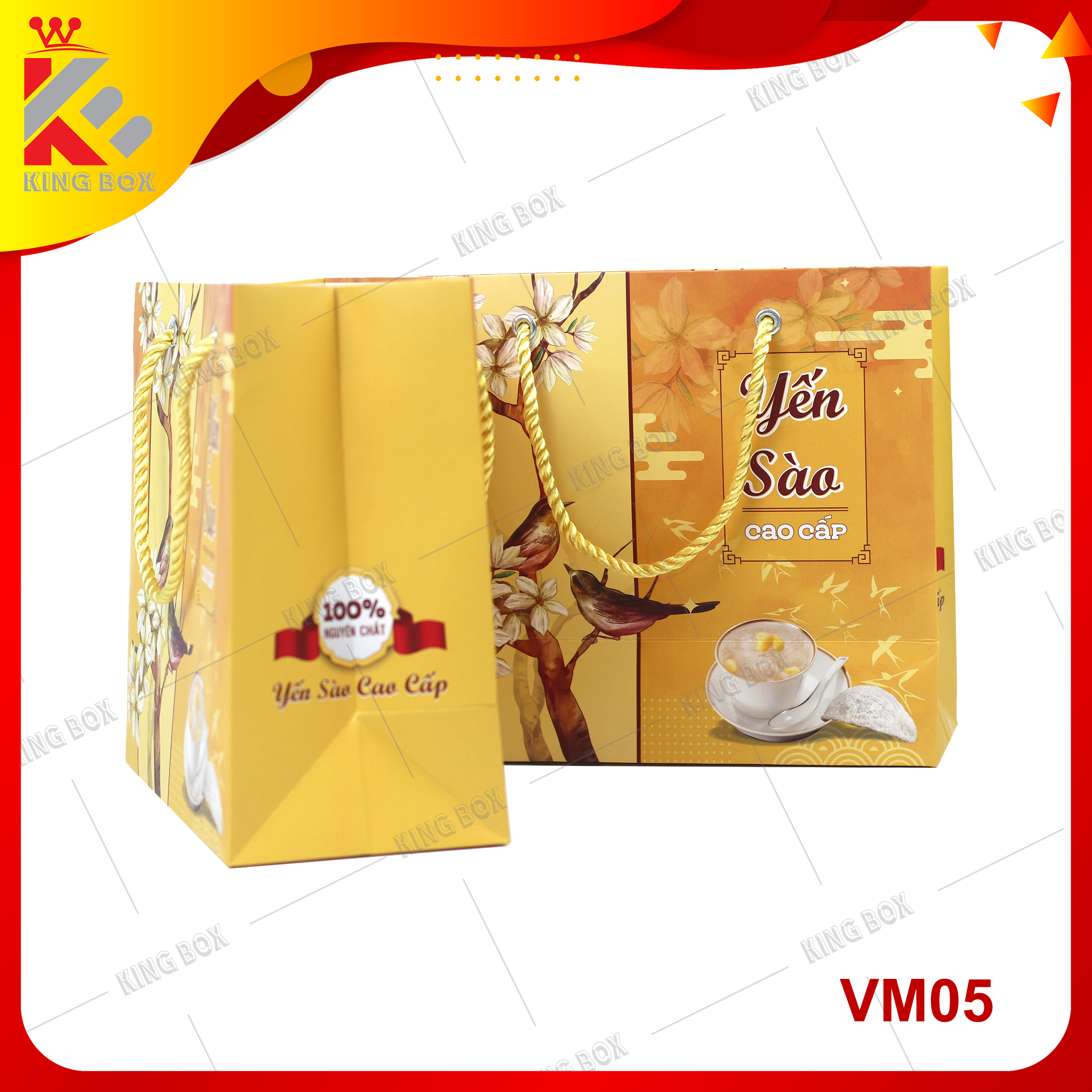 Túi giấy đựng yến sào thượng hạng 50g Kingbox