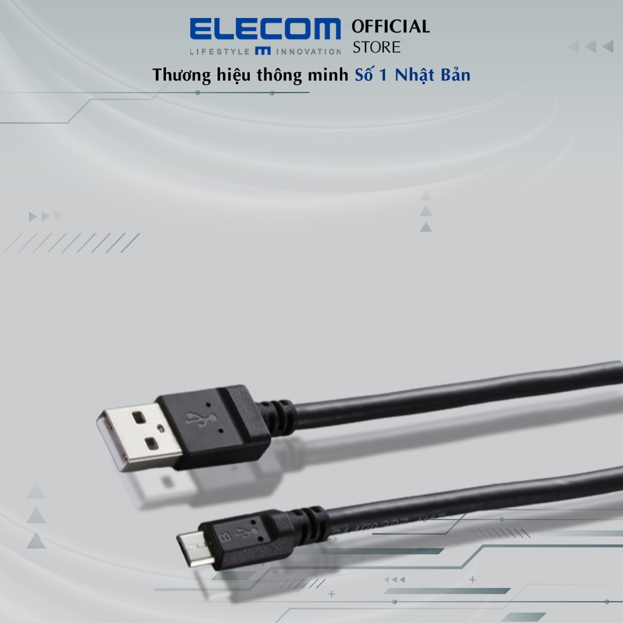 Dây cáp microUSB , 0.8m, 2A ELECOM MPA-AMB2U08 - Hàng chính hãng