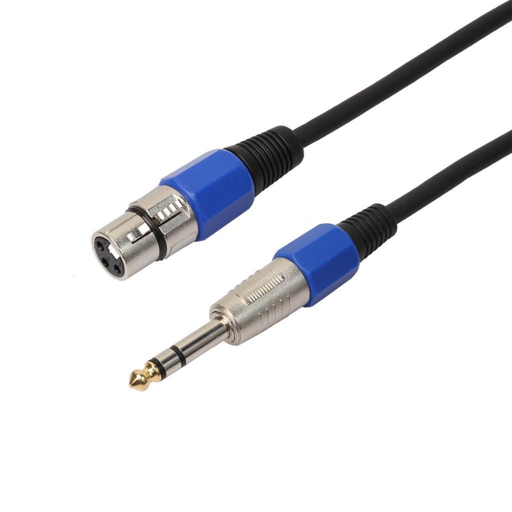 3X 6.35 Stereo Audio Male to 3-pin XLR Female Cord for Musical Instrument Parts