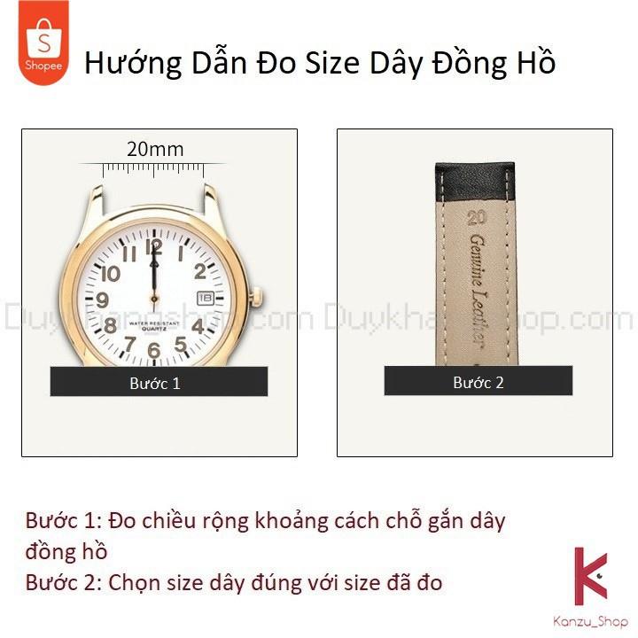 Dây Đồng Hồ Da Khóa Bướm Vàng - Dây Da Đồng Hồ 14mm 15mm 16mm 17mm 18mm 19mm 20mm 21mm 22mm 23mm 24mm