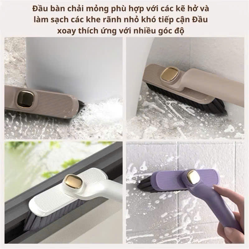 Bàn Chải Xoay 360 Độ Đa Chức Năng - Bàn Chải Chà Sàn Khe Hở, Kèm Que Gắp Rác Tiện Lợi - HÀNG CHÍNH HÃNG MINIIN