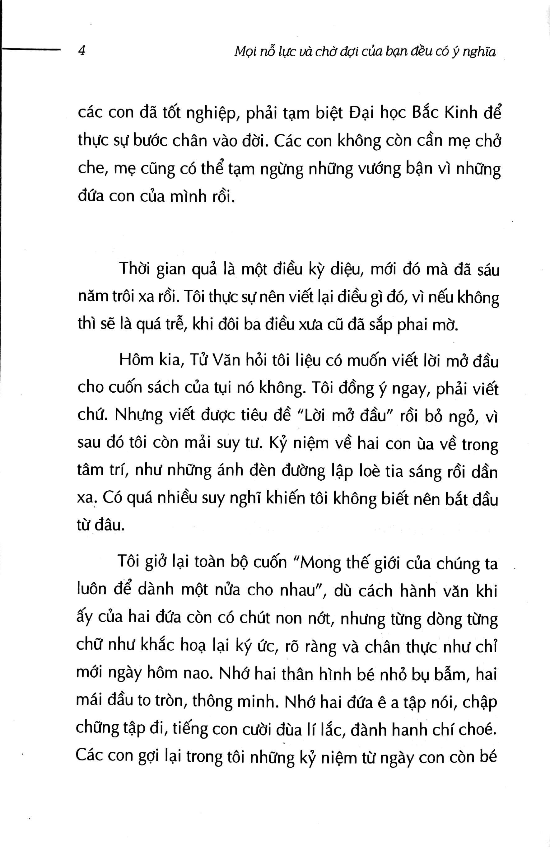 Mọi Nỗ Lực Và Chờ Đợi Của Bạn Đều Có Ý Nghĩa