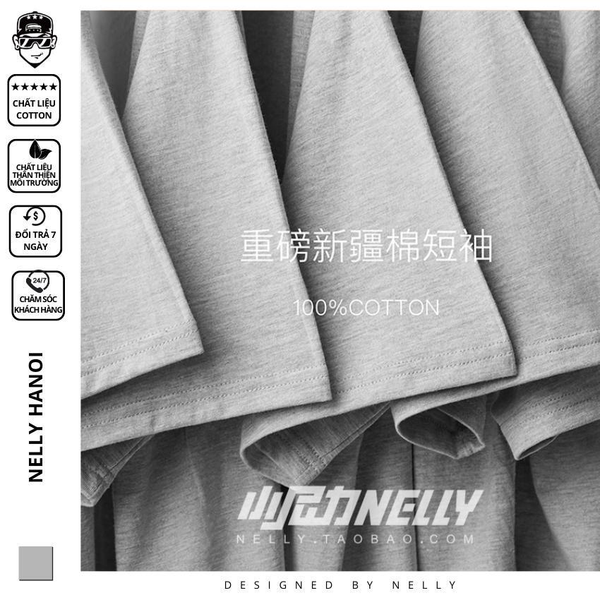 Áo thun tay lỡ phông Unisex nam nữ oversize form rộng xám nhạt