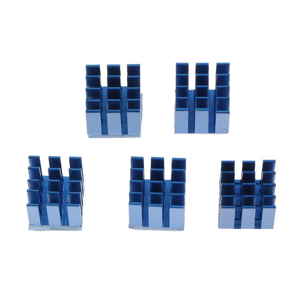 5 Pieces Set Blue Adhesive Heat Sink Cooling Set for 3D Printer Parts A4988 Motor Drive