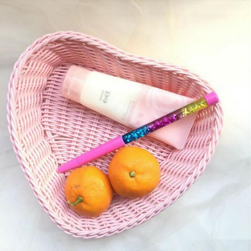 Giỏ giả mây hình trái tim dùng đựng đồ trang trí, đồ decor giao màu ngẫu nhiên