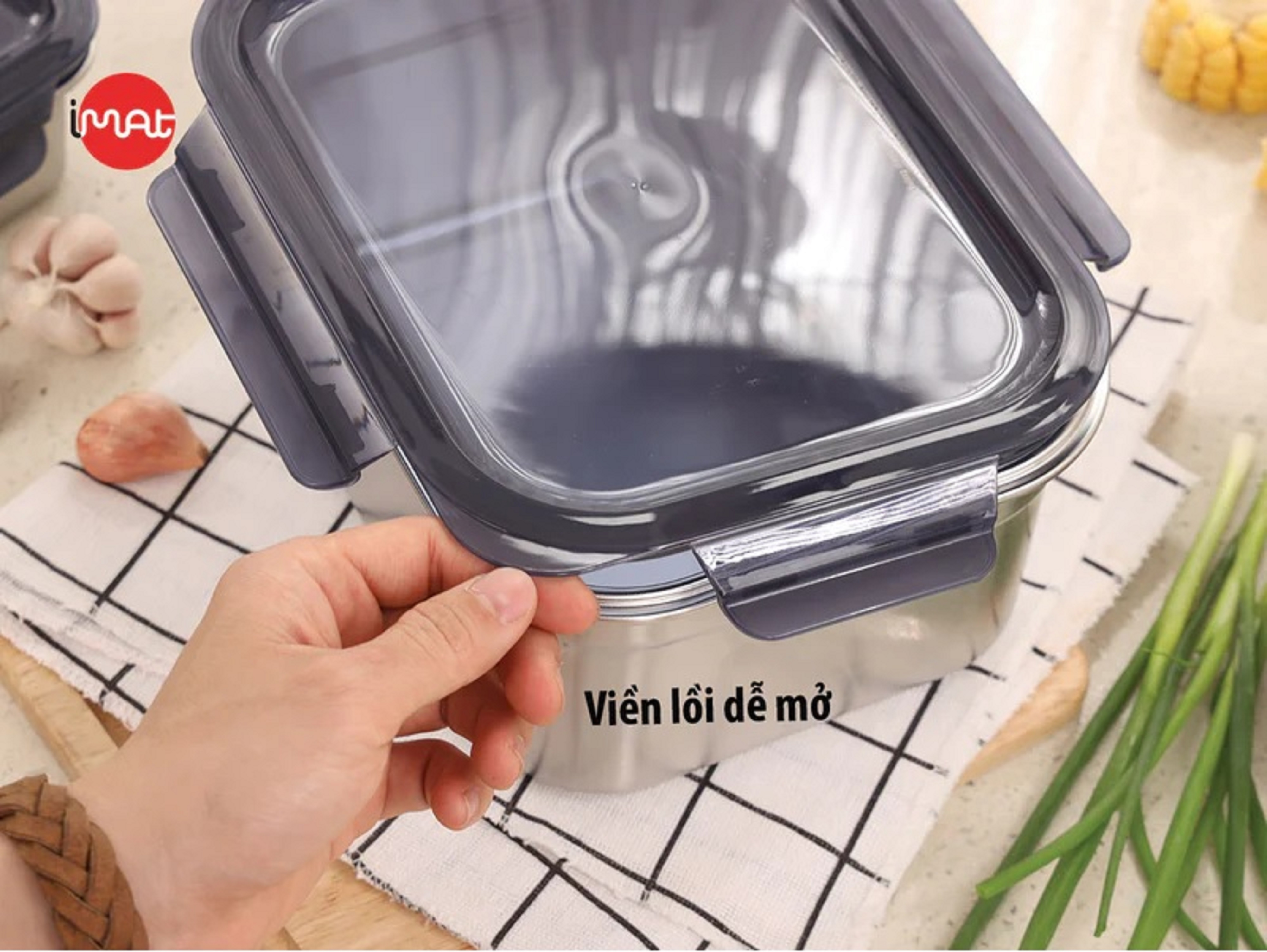 Bộ 4 hộp CAO iMAT inox dùng vi sóng