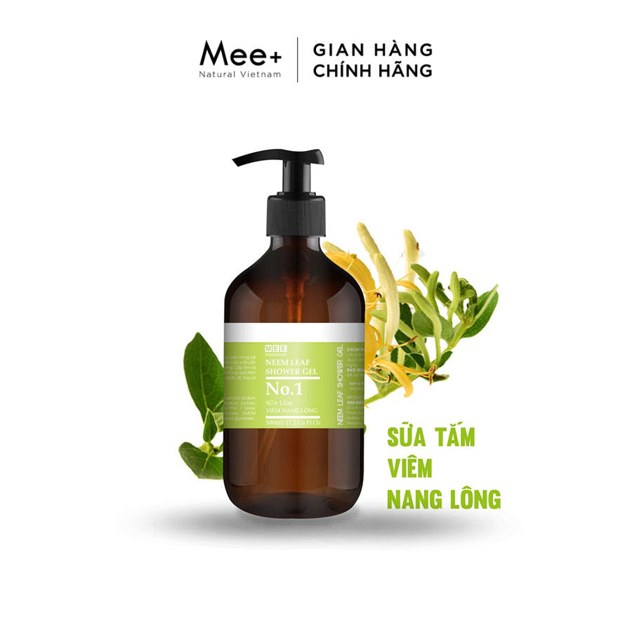 Sữa tắm viêm nang lông 500ml - Giảm mụn, ngừa viêm nang lông cho da nhạy cảm - Mee Natural