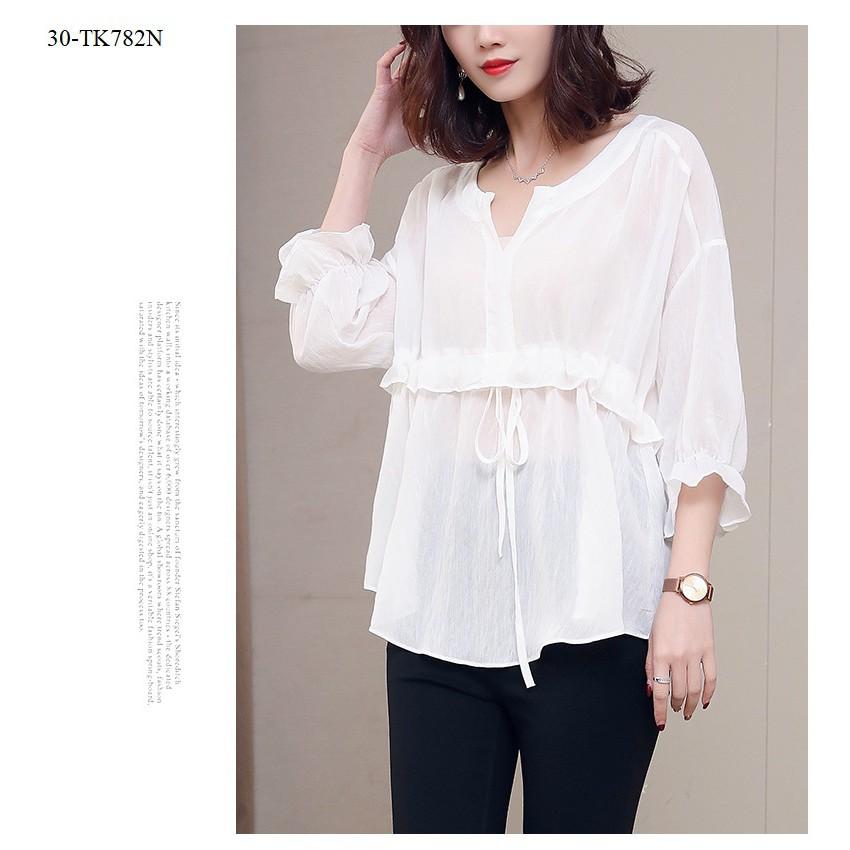 TK471-ÁO KIỂU RÚT EO TAY LỠ S-6XL