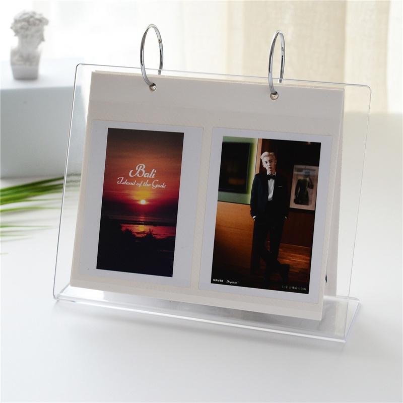 Acrylic Photo Album Transparent Desktop Page Turning Standing Sign Stand Decoration