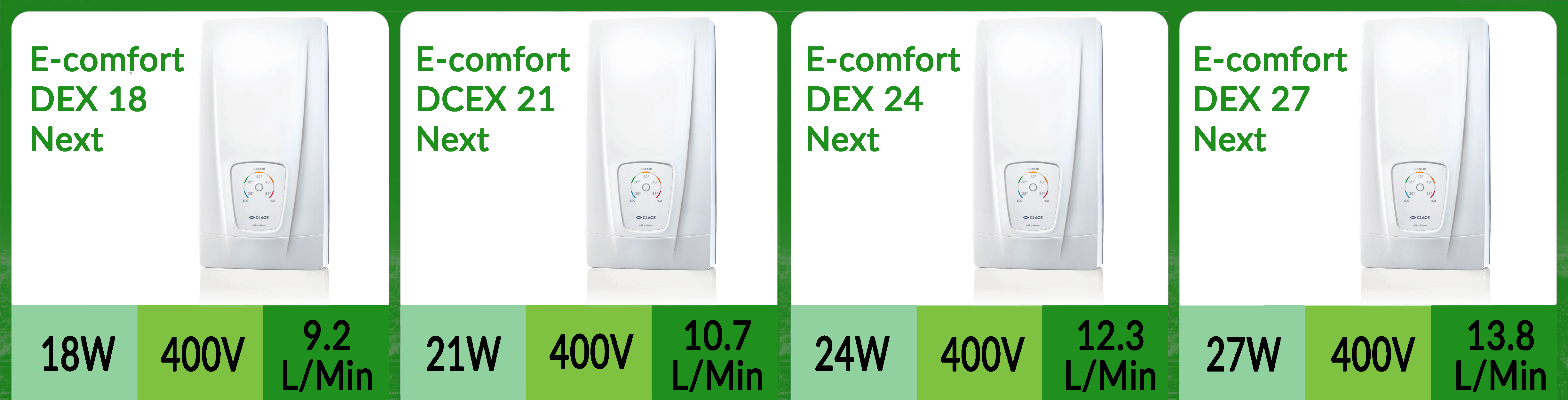 Máy nước nóng tức thì E-Comfort DEX Next - Hàng chính hãng