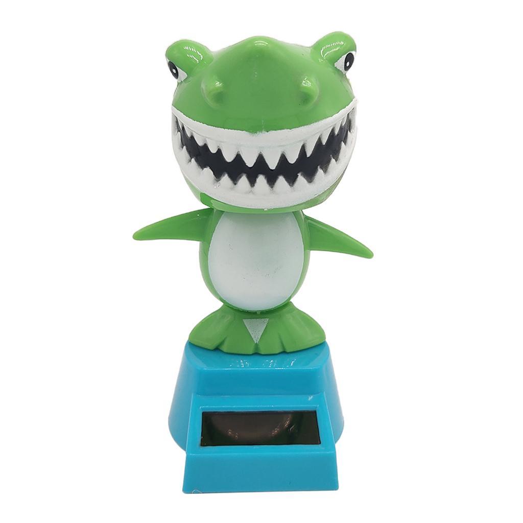 Cartoon Solar Powered Shark Figurine - Nodding Dancing Swing Animal Model Kids Educational Toy Home Desk Decor