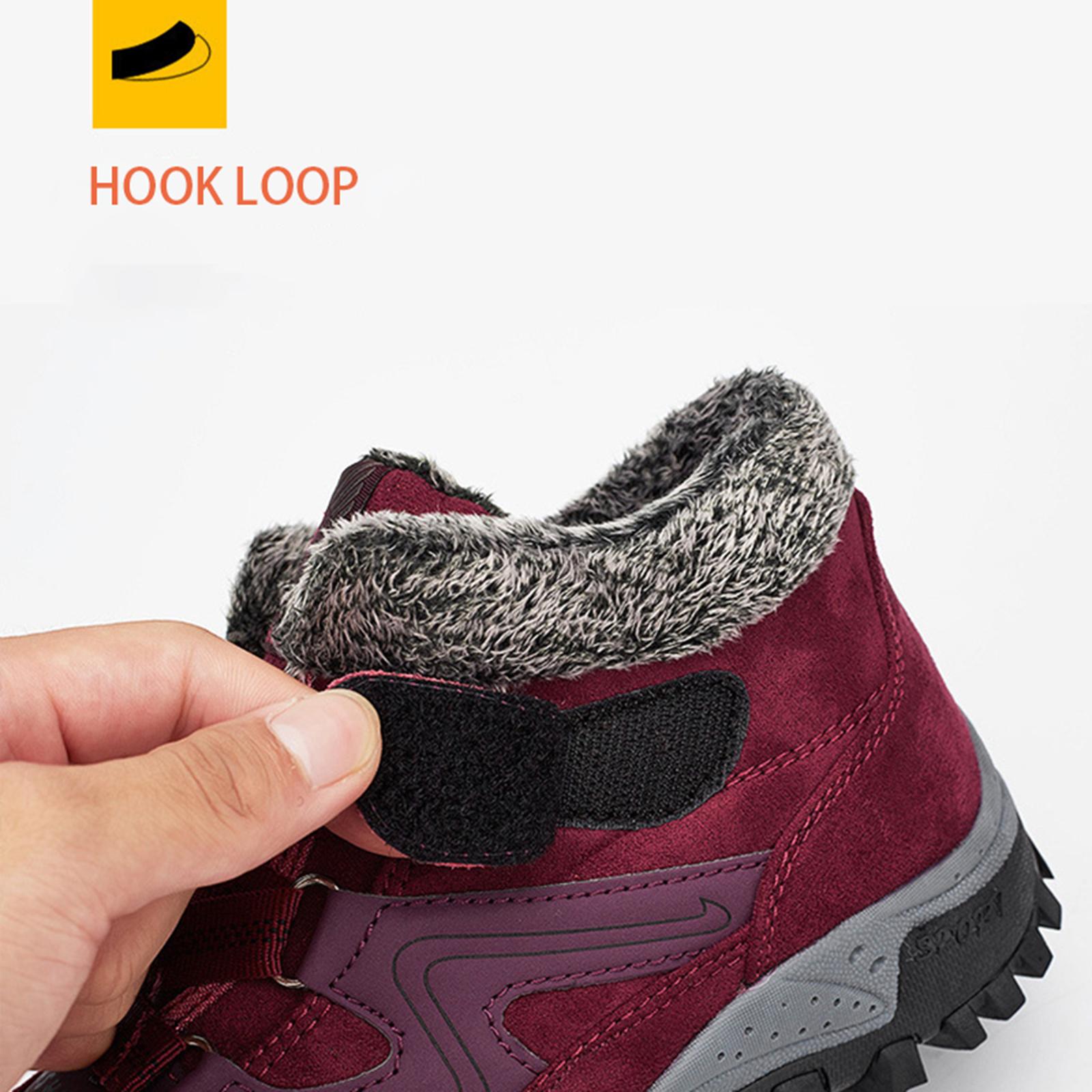 Giày Giữ Ấm Mùa Đông Lót Lông Plus Size Sneakers Chống va chạm Chịu Mài Mòn Chống Trượt Thoải Mái Cho Du Lịch Ngoài Trời Cắm Trại Color: Bean Red Shoe Size: 44