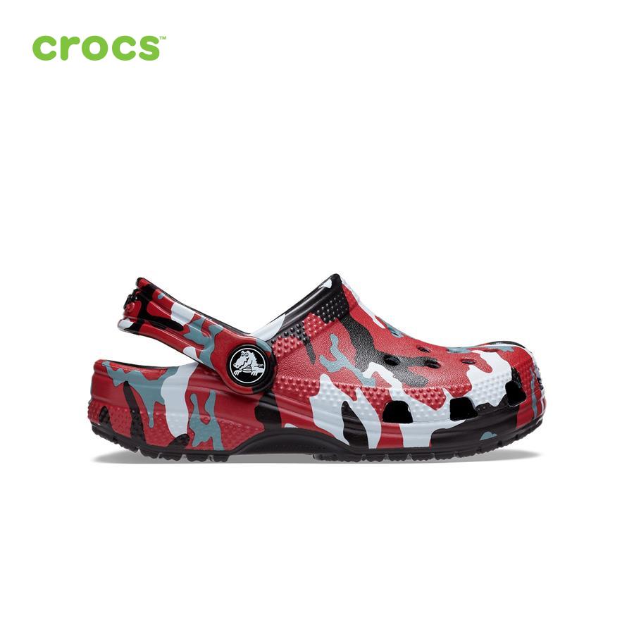 Giày lười trẻ em Crocs FW Classic Clog Kid Camo Blk/Red - 207594-063