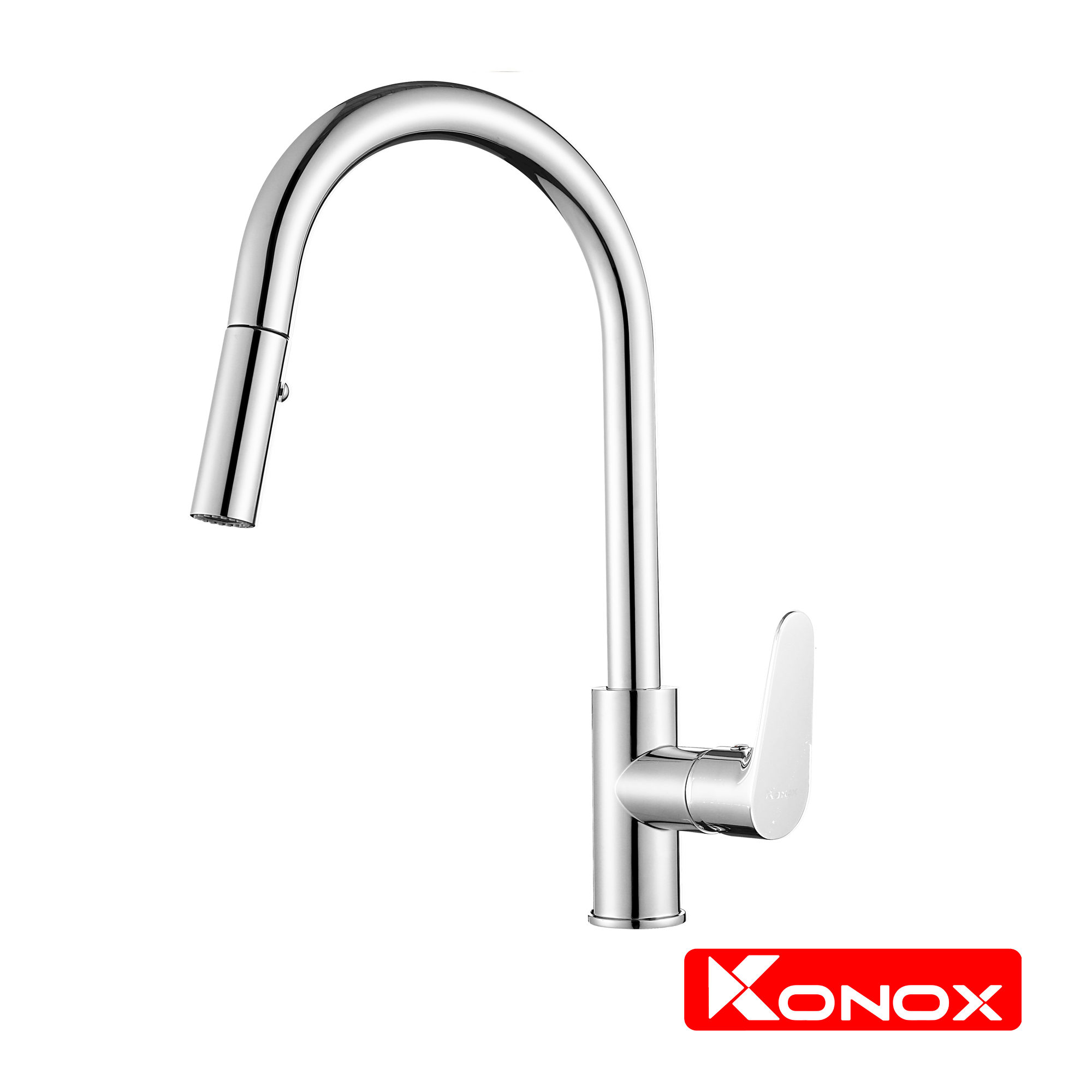 Vòi rửa bát rút dây Konox, Model KN1900, Inox 304AISI tiêu chuẩn châu Âu, mạ PVD 5 lớp sáng bóng, Hàng chính hãng