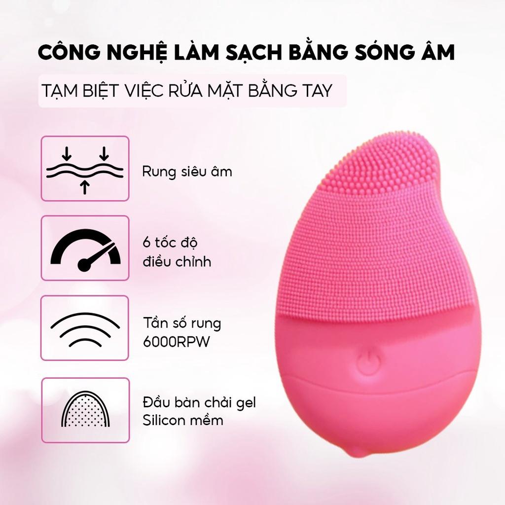 Máy rửa mặt và massage làm sạch sâu JOOU L1901 đầu bàn chải gel silicon mềm phù hợp với mọi loại da