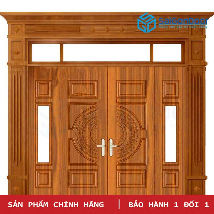 Cửa thép vân gỗ SGD GS4H15H8K Màu Vàng Phù Hợp Mọi Gia Đình - Saigondoor